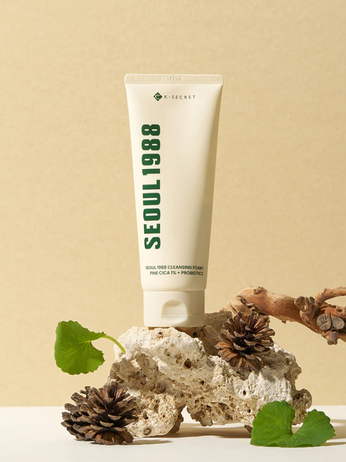KSECRET SEOUL 1988 Cleansing Foam : Pine Cica 1% + Probiotics, action