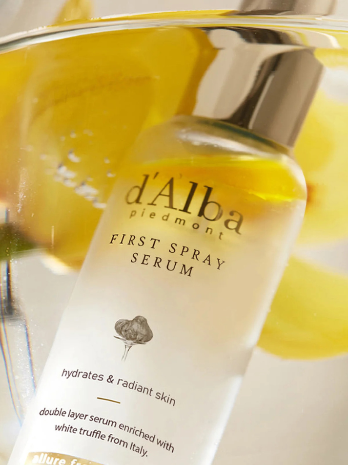 d'alba White Truffle First Spray Serum, action