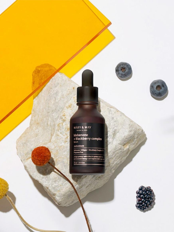 MARY&MAY Idebenone + Blackberry Complex Serum, action