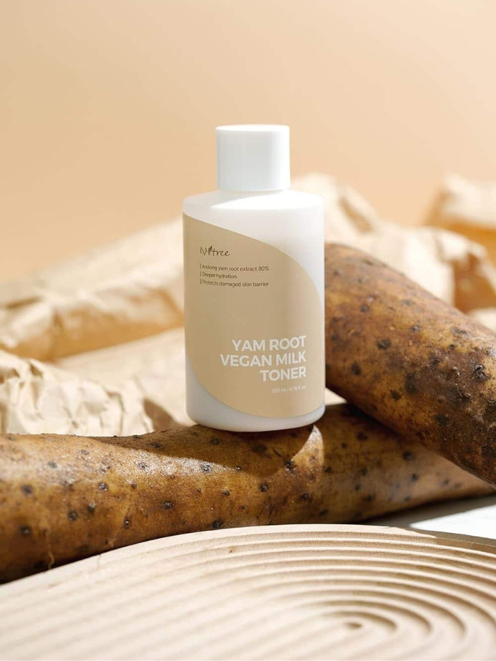 ISNTREE Yam Root Vegan Milk Toner, action