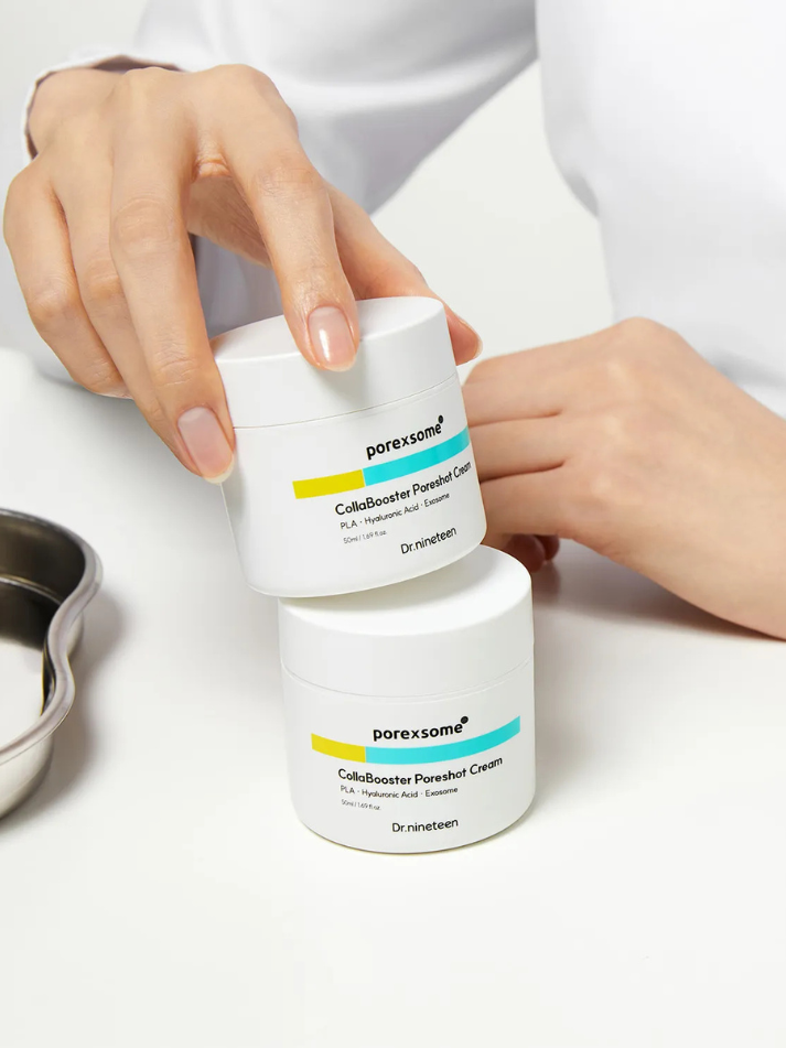 Dr.nineteen Porexsome Collabooster Poreshot Cream, action