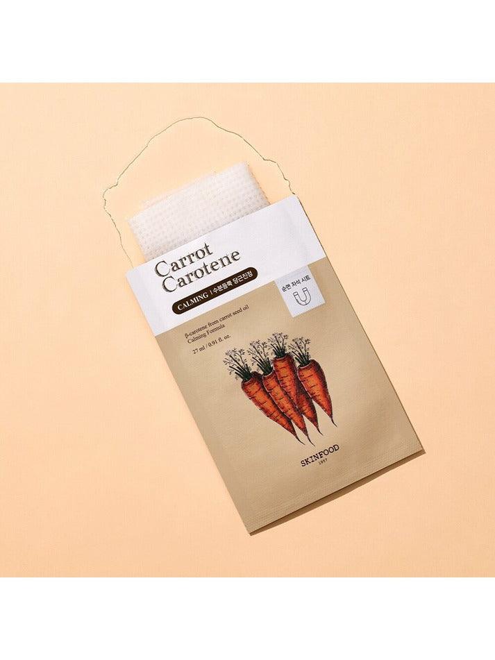 SKINFOOD Carrot Carotene Calming Mask, action