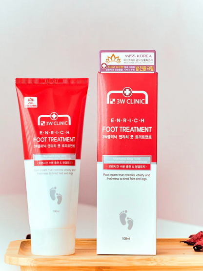 3W Clinic Enrich Foot Treatment Cream , action