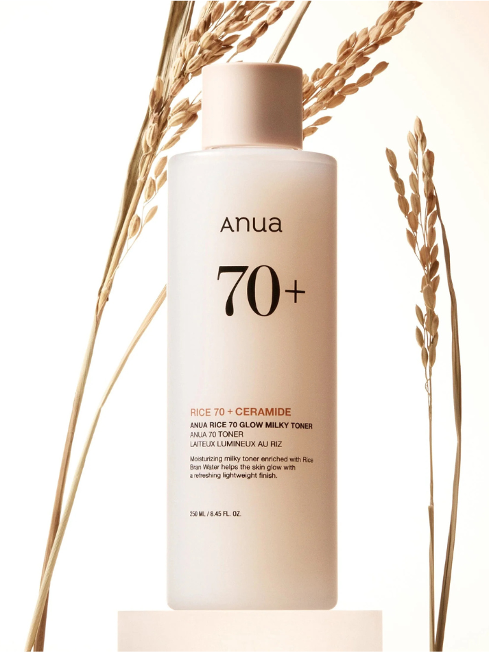 Anua Rice 70 Glow Milky Toner, action